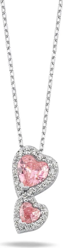 Collier Argent 925 Cœur Rose - Cadeau Idéal pour Femme et Jeune Fille