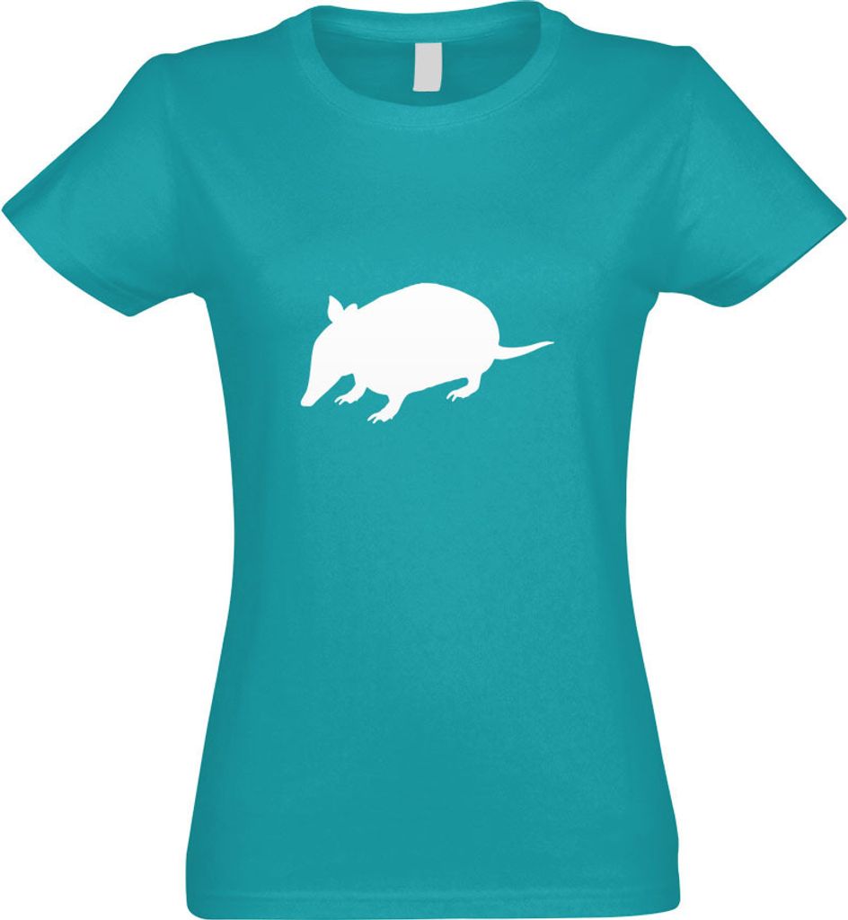 Kiwistar - T-Shirt tailliert - Damen - türkis - Gürteltiere - Dasypoda - mit Motiv Bedruckt - Funshirt Design - Sport - Freizeit - Damen - M