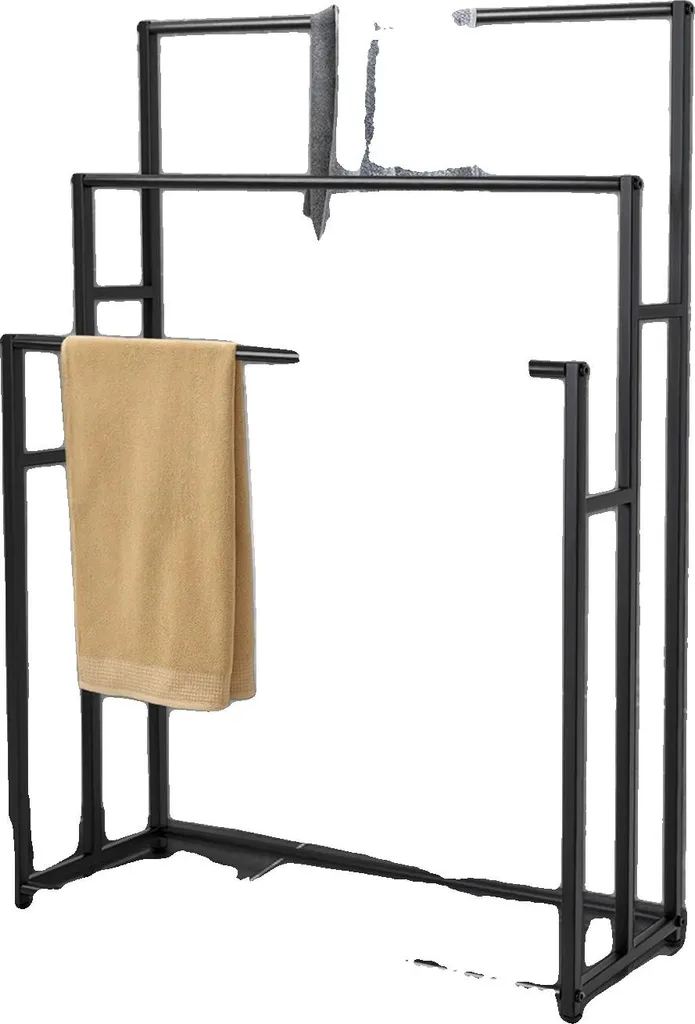 Porte-serviettes 3 niveaux en fer et acier 75x25cm à hauteurs réglables