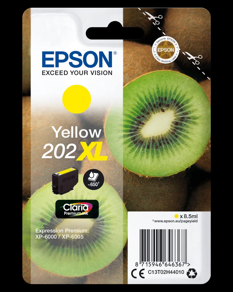 Epson 202XL Giallo Originale - 8,5ml Inchiostro Alta Capacità Kiwi