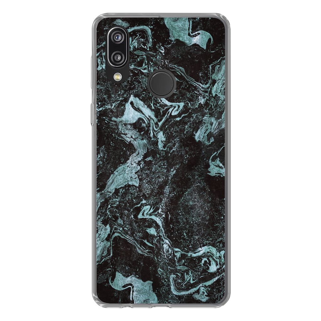 MuchoWow Handyhülle Schutzhülle Hülle für Huawei P20 Lite (2020) Marmor - Naturstein - Luxus Silikon Softcase Handy Hülle - Kartenhalter