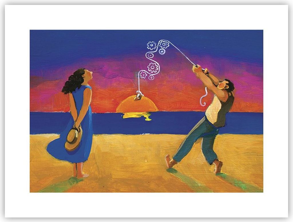 Poster - Poster ohne Rahmen - Symbol Liebe Surrealismus - 40x30 cm - Wand Bild - Wanddeko - Wandbilder - Kunstposter - Wandposter - Bilder - Kunstd...