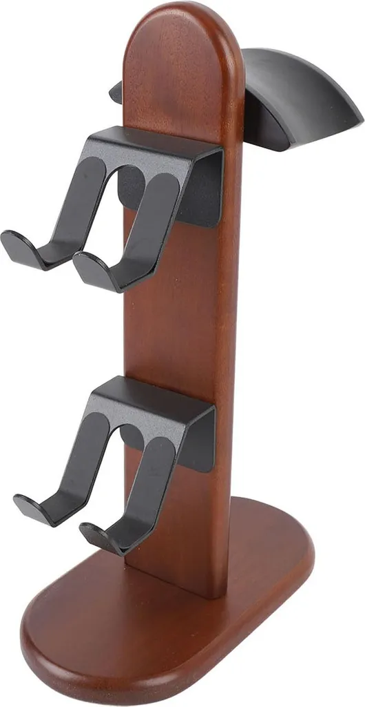 Support pour manette et casque en bois véritable pour Switch Pro noir