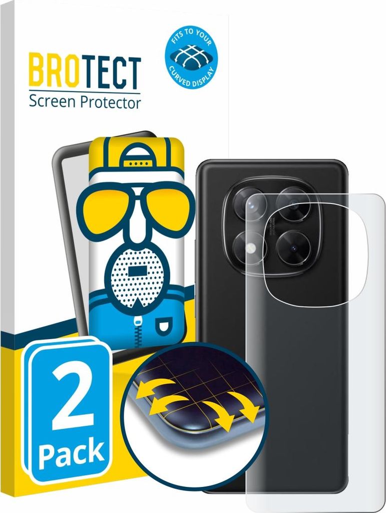2x BROTECT Fullscreen Schutzfolie für Xiaomi Redmi Note 14 Pro 4G (Rückseite) Displayschutz Folie Fullcover Matt Entspiegelungsfolie