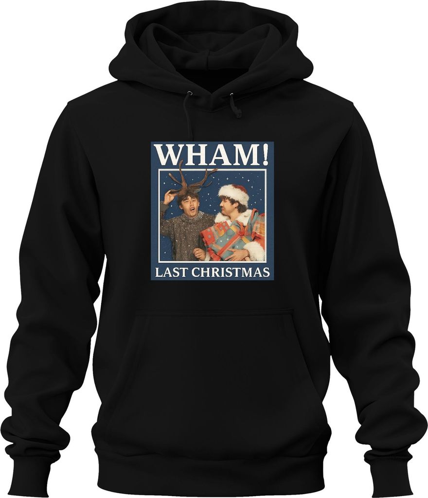 WHAM! LAST CHRISTMAS 80er Weihnachten Retro Popband Geschenk Uni Hoodie Kapuzenpullover, Schwarz, L