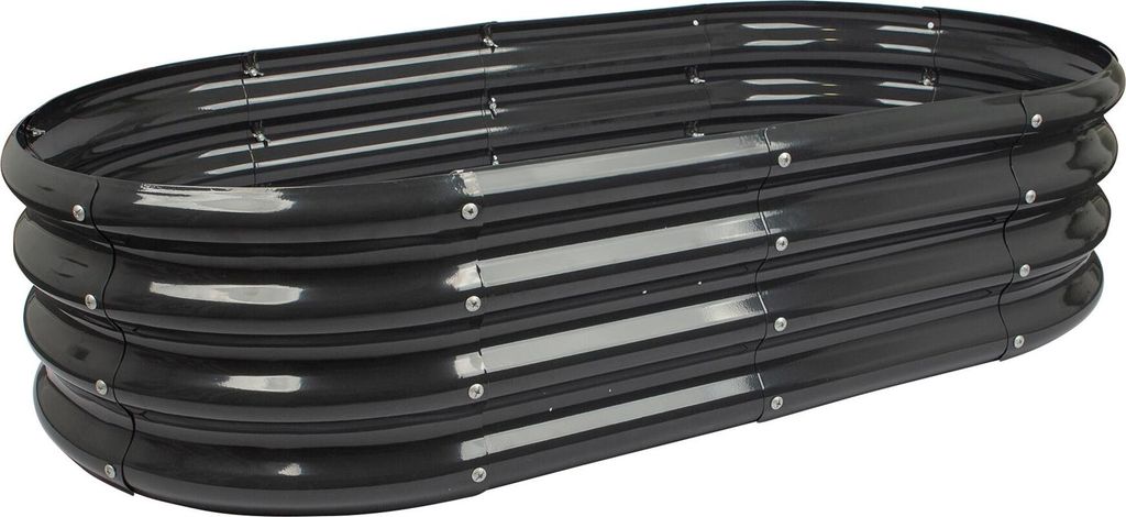 Abgerundetes Hochbeet aus verzinktem Stahl – 120 cm x 60 cm – Anthrazit