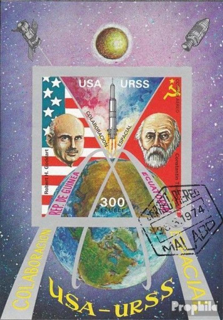 Briefmarken Äquatorialguinea 1975 Mi Block173 (kompl.Ausg.) gestempelt Raumfahrt