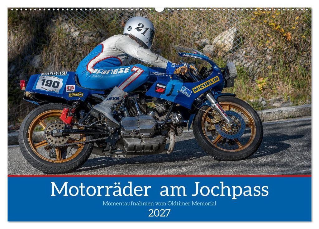 Motorräder am Jochpass (Wandkalender 2027 DIN A2 quer), CALVENDO Monatskalender