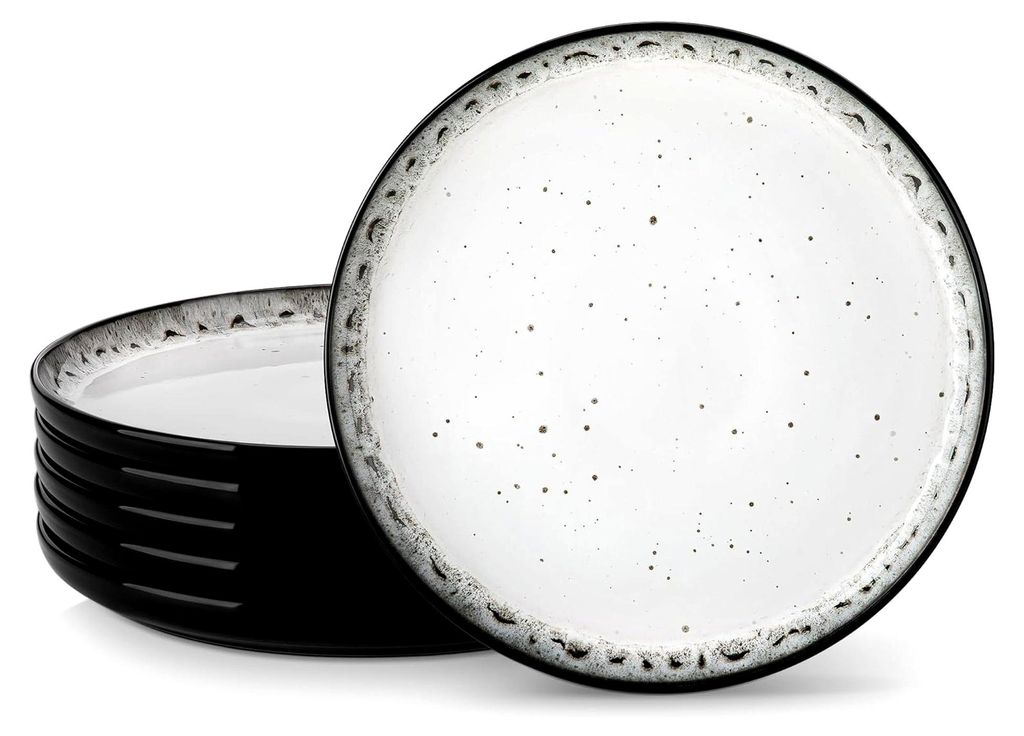 Speiseteller Steingut, Essteller Set für 6 Personen, Geschirr Set, Pastateller, Frühstücksteller, Kuchenteller