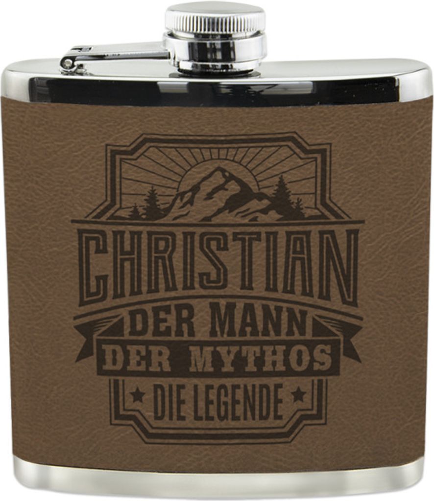 Personalisierter echter Kerl Flachmann mit Namen- Christian