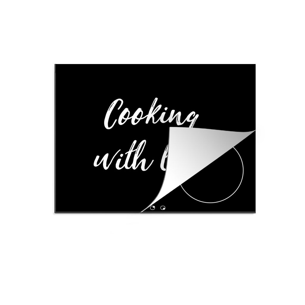 KitchenYeah Herdabdeckplatte Zitate - Kochen - Liebe - Sprichwörter , 59x52cm, Küche Deko, Glaskeramikkochfeld Herdabdeckung, Abdeckplatte fùr...