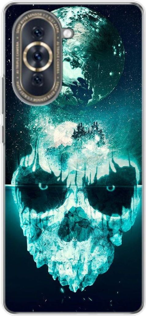 König Design Hülle kompatibel mit Huawei nova 10 Kunststoff Soft Handyhülle - Handy Case Totenkopf