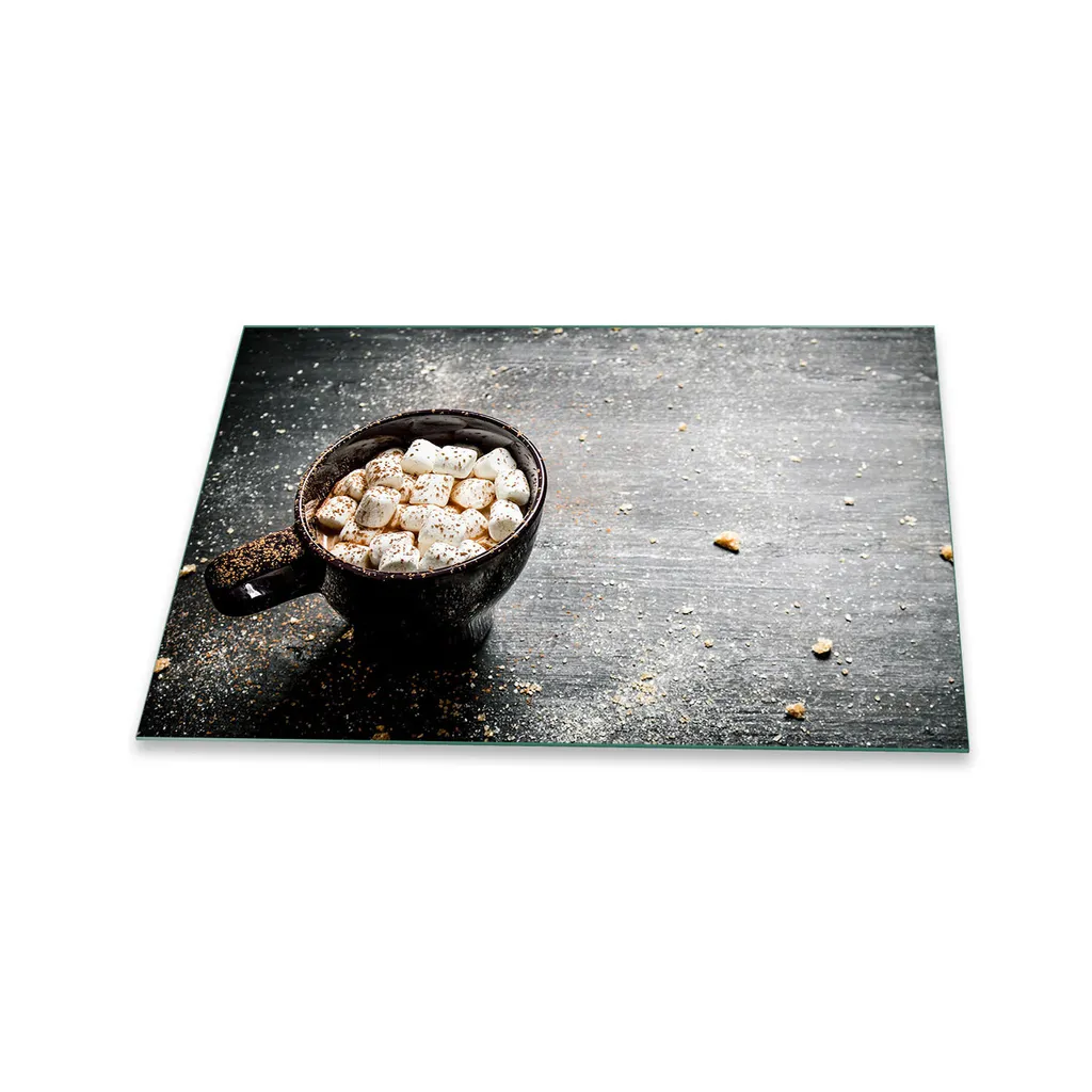 Piastra di copertura del piano cottura in ceramica 1 pezzo 80x52 Food White Copertura dell'alzatina in vetro