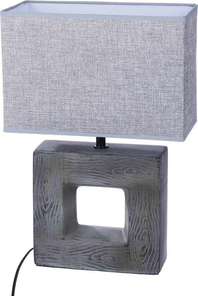 Luminaire de salon carré en céramique grise GILDE, design moderne 45cm