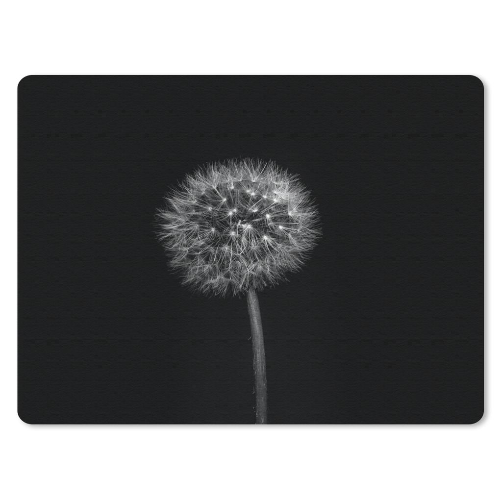 MuchoWow Mauspad Mousepad Löwenzahn - Schwarz - Floral - Botanisch 23x19 cm - Mousepads - Maus Mat - Pad - Mausunterlage - Schreibtischunterlage...