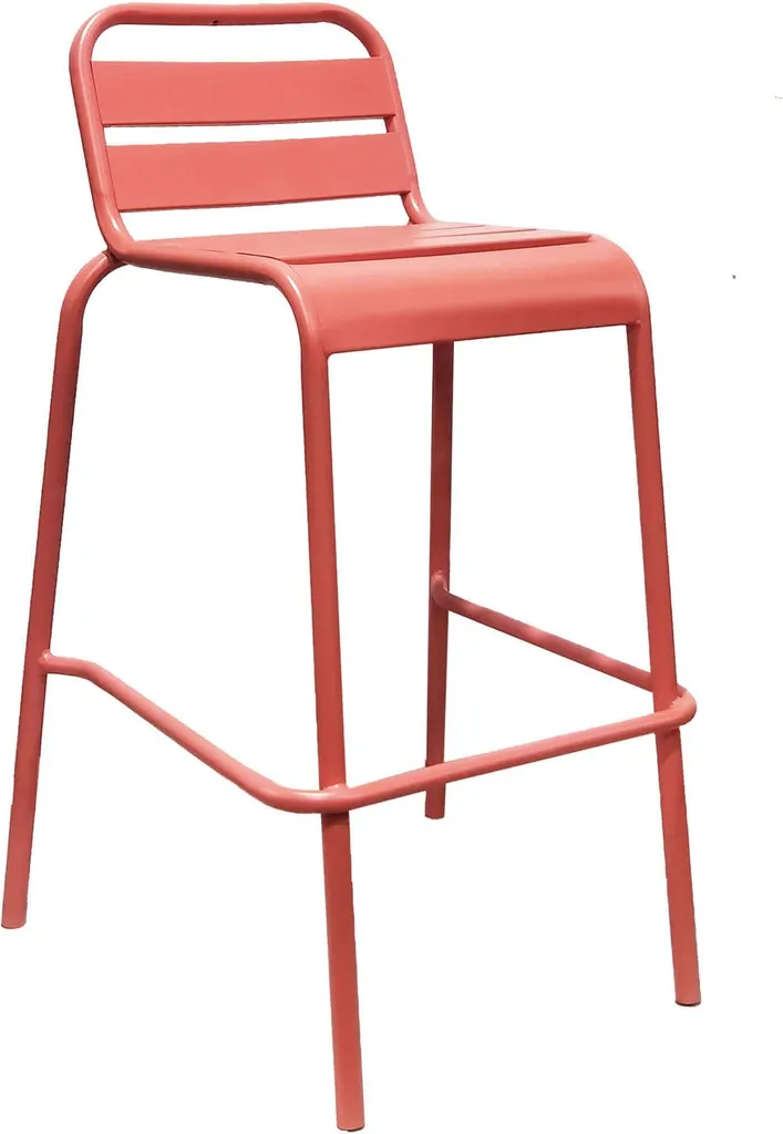Sgabello Alto Antiruggine Milani Home: Rosso Corallo Bar e Hotel