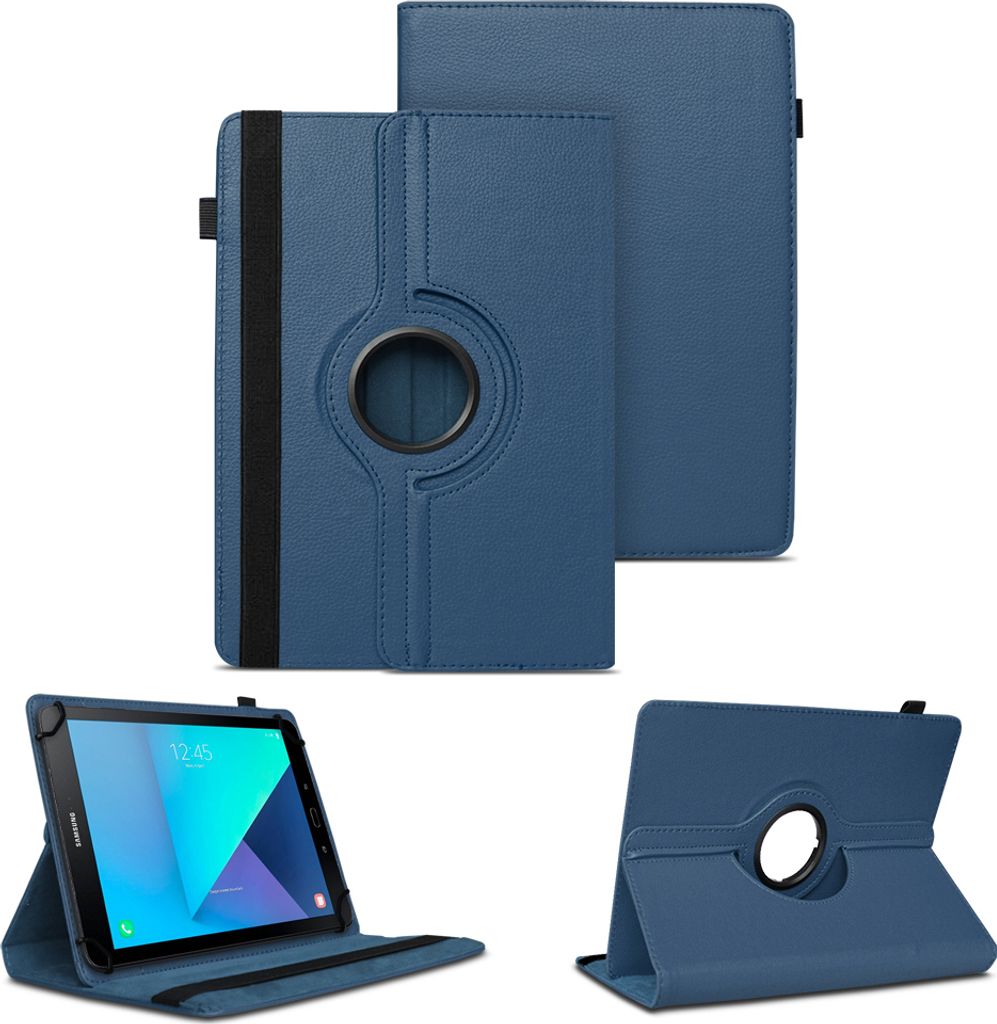 Tablet Tasche für Samsung Galaxy Tab S2 S3 9.7 Hülle Schutzhülle Drehbar CoverFarben:Blau