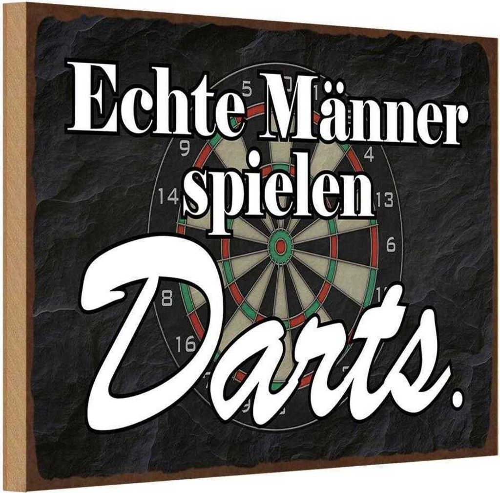 vianmo Holzschild 20x30 cm echte Männer spielen Darts Frauen