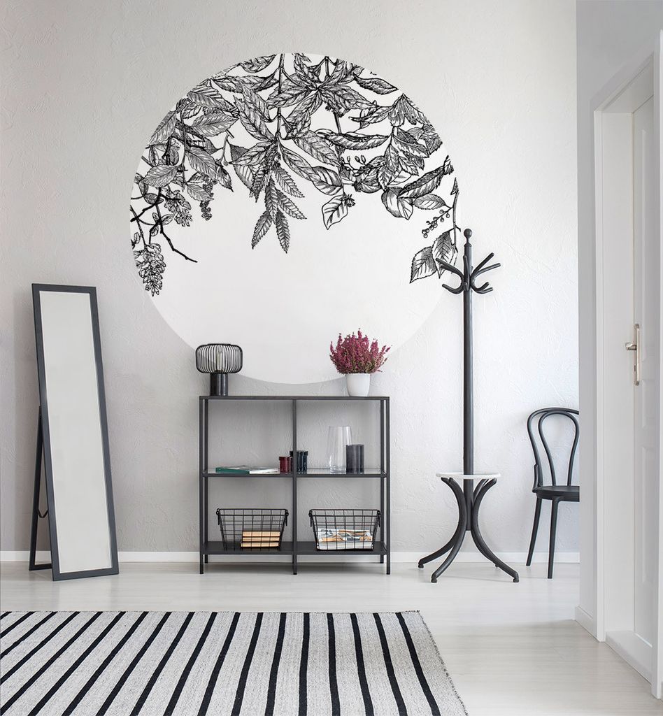 Fototapete Pflanzen rund, Material:Premium Vlies 150g/qm, Größe Tapete:130cm rund