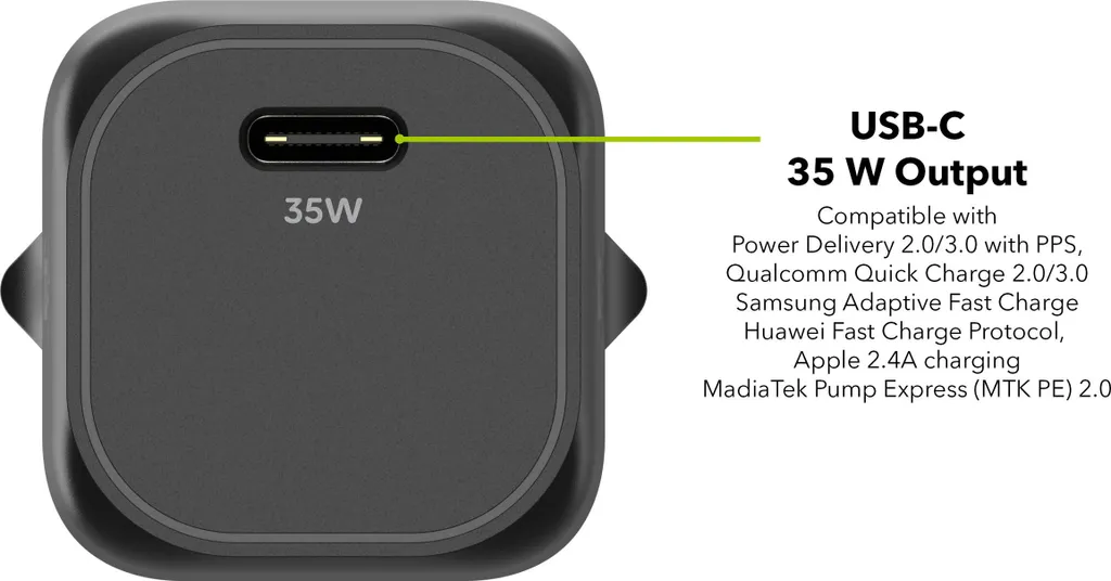 Chargeur Rapide 35W pour Smartphone et Tablette AlzaPower G320C Noir