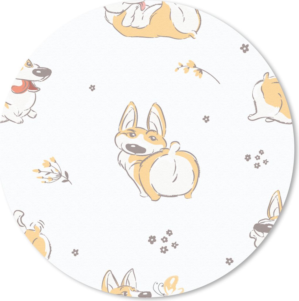 MuchoWow Mauspad Mousepad Muster - Corgi - Hund - Jungen - Mädchen - Kinder - Kind 40x40 cm - Mousepads - Maus Mat - Pad - Mausunterlage - Schre...