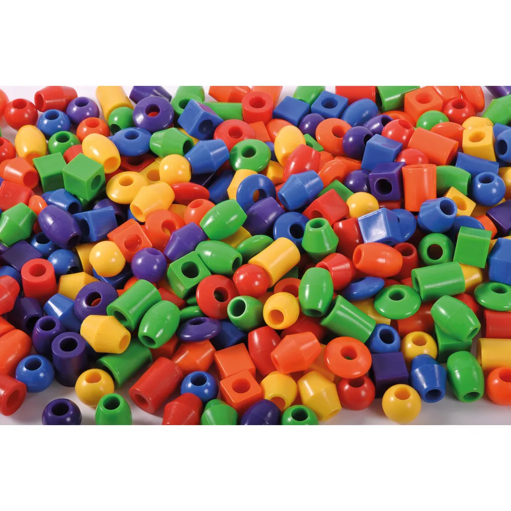 Perles à enfiler pour enfants - Grand baril de 364 perles multicolores - 4