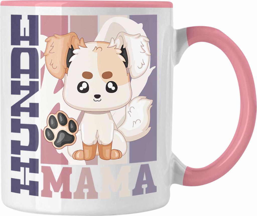Trendation - Hunde Mama Tasse Geschenk für Hunde Besitzerin Spruch Geschenkidee (Rosa)