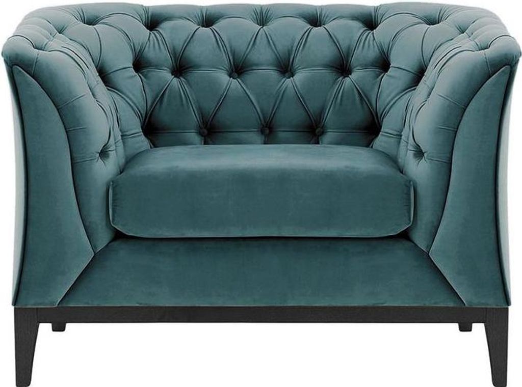 Sessel Chesterfield Modern Wood-Velluto 12-schwarz
