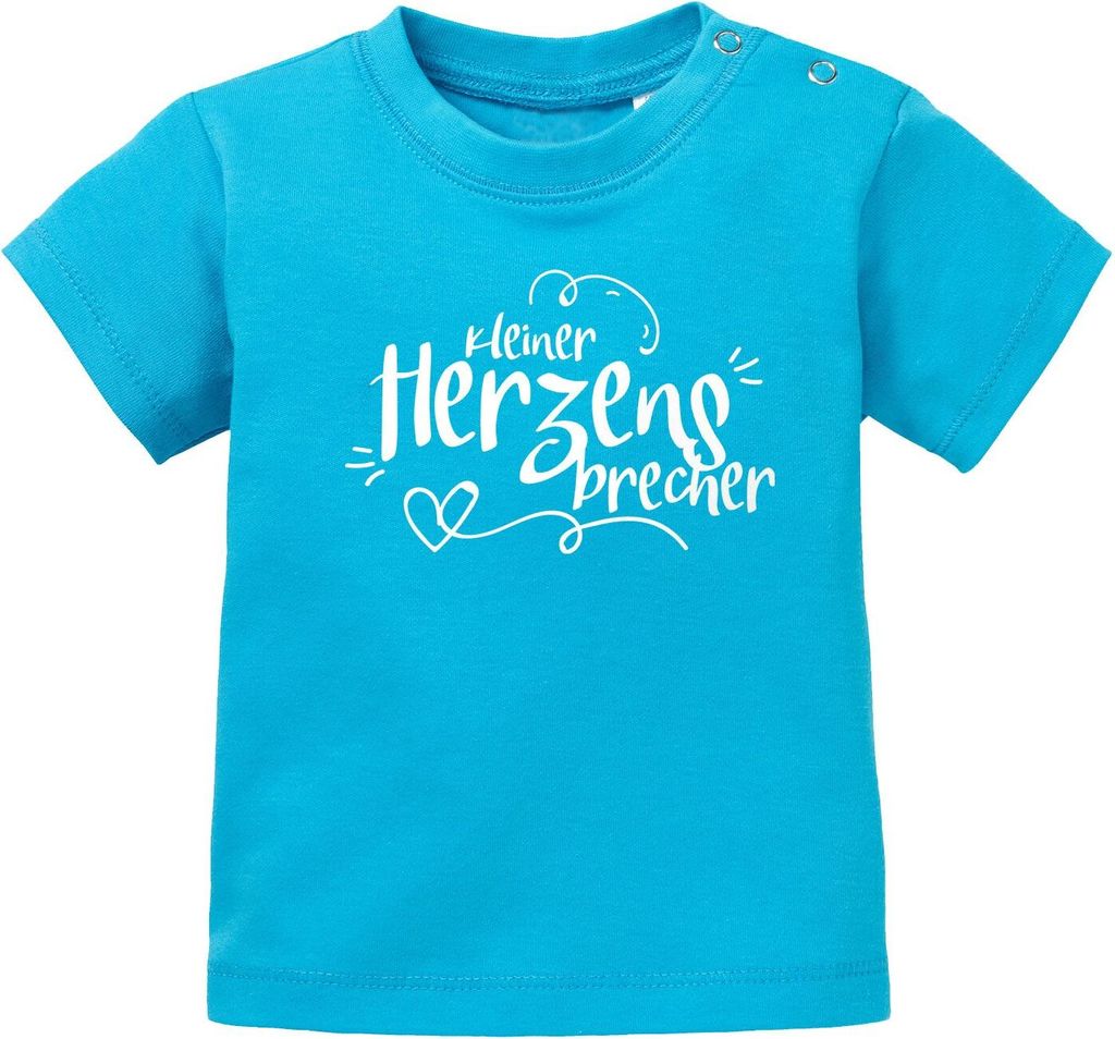 Baby T-Shirt kurzarm Babyshirt kleiner Herzensbrecher Jungen Shirt Moonworks türkis 68/74 (4-9 Monate)