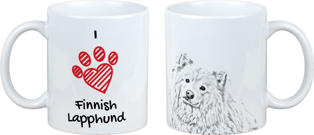 Finnischer Lapphund, Suomenlapinkoira, Lapinkoira - Tasse mit Hund, entzückende Tasse mit Grafik, Geschenk mit Ihrem Foto von der Marke Art-Dog
