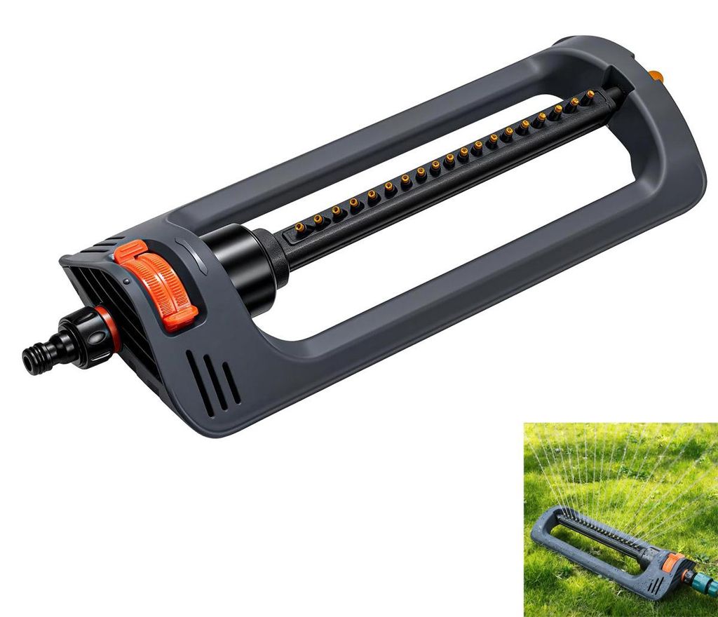 Garten Sprühdüse, Oszillierender Gartensprinkler mit verstellbarem Sprühmuster,anpassbare Wasserdurchflusseinstellungen für Rasen- und Hofbewä...
