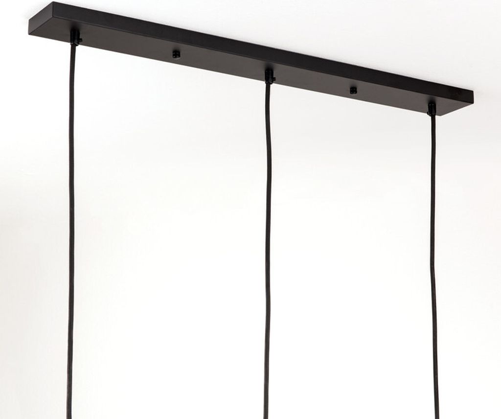 Deckenbaldachin für Leuchte länglich Abzweigdose mit 3 Kabelauslässen, für Esstisch, 70x8cm, Schwarz