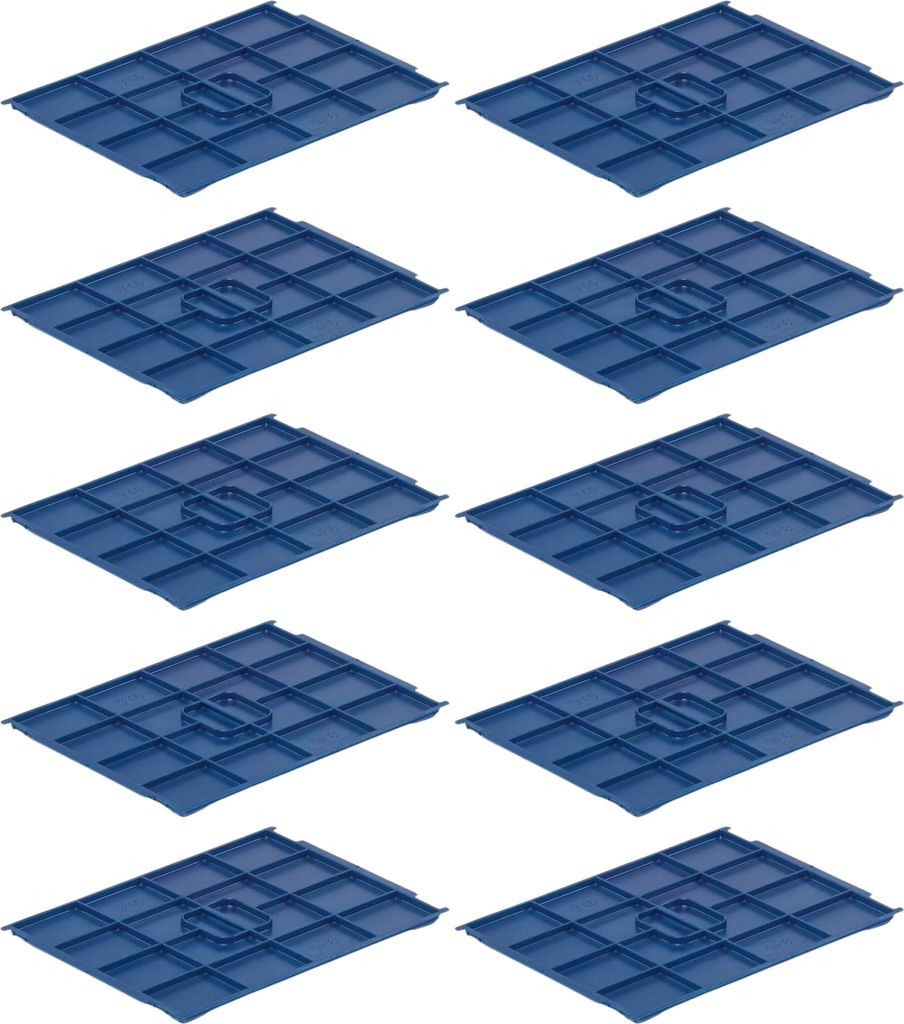 SparSet 10x Auflagedeckel für VDA KLT Kleinladungsträger mit Verbundboden | BxT 30x40cm | Abdeckung, Deckel, Plombierbar, KLT, Transportbox, Tran...