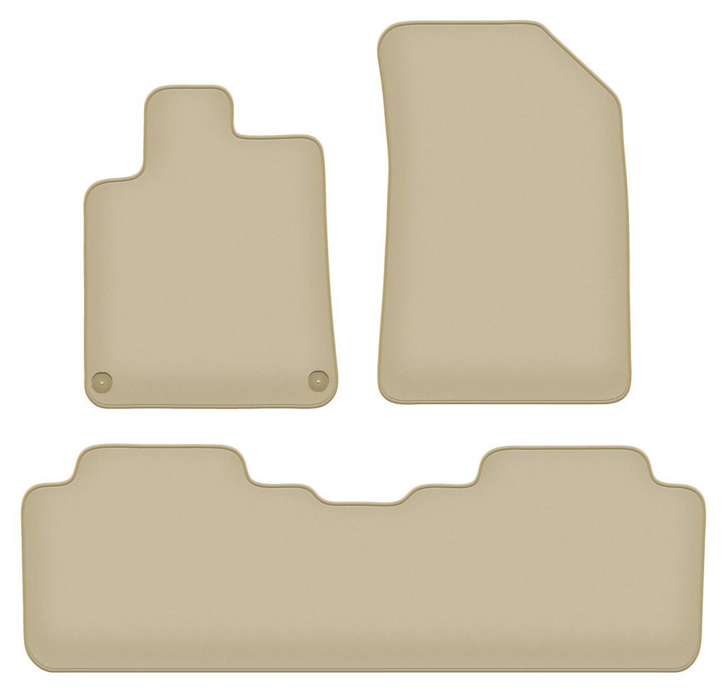 Velours-Fußmatten PREMIUM beige passend für Citroen C5 I (2001-2008, Kombi, Limousine) – mit Befestigungen – passgenau