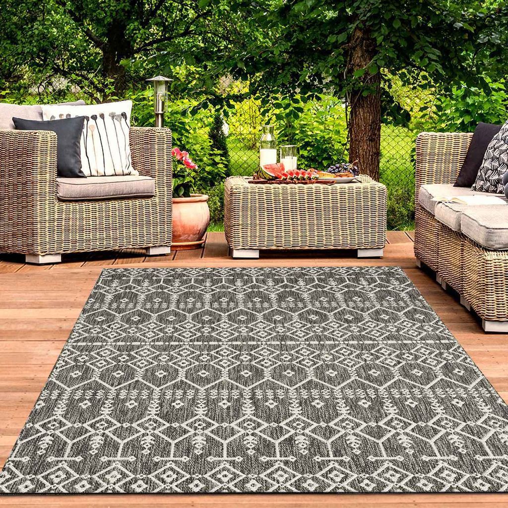 Terrassen Teppich Waschbar Balkonteppich Küche Wohnzimmer Garten, Maße:80x150 cm