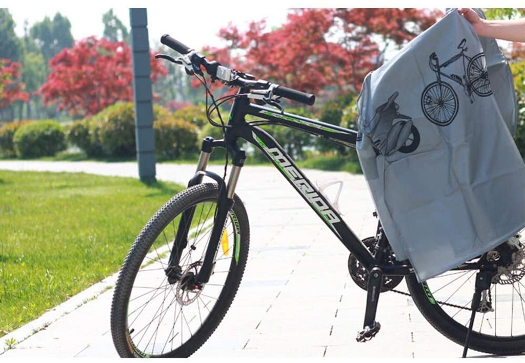 Fahrrad Garage Abdeckung für 2 Fahrräder Abdeckplane Fahrradabdeckung Silber 