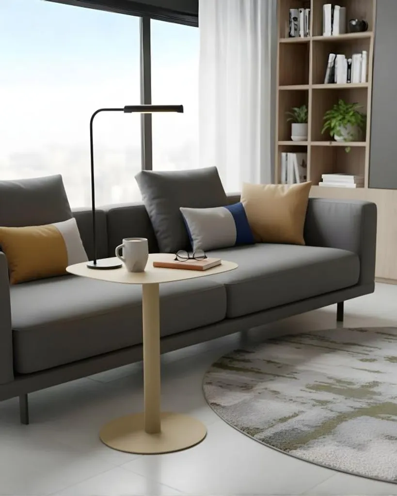 Table d'appoint SKANDY sable, petite table basse de salon design