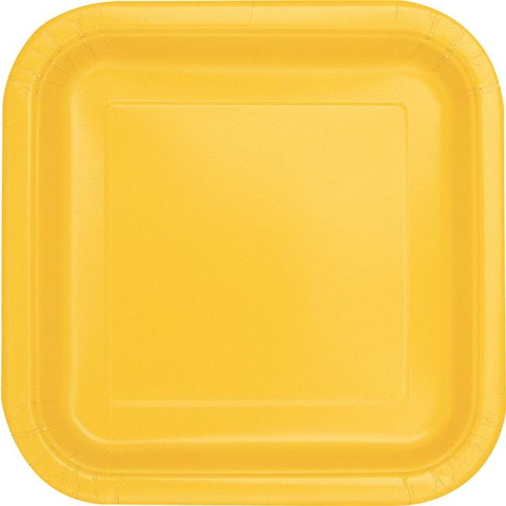 Pappteller Uni Quadratisch 18cm/16St. Gelb