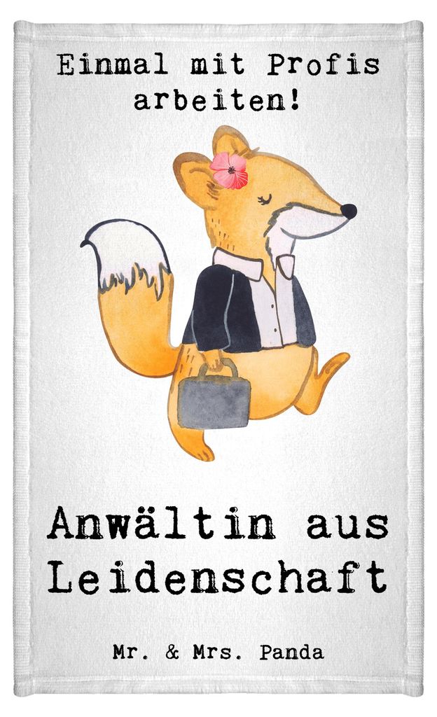 Mr. & Mrs. Panda Handtuch Anwältin Leidenschaft - Weiß - Geschenk, Klein, Frotteetuch, Frotteehandtuch, Lustig, Anwaltskanzlei, Motiv, Witzig, Mi...