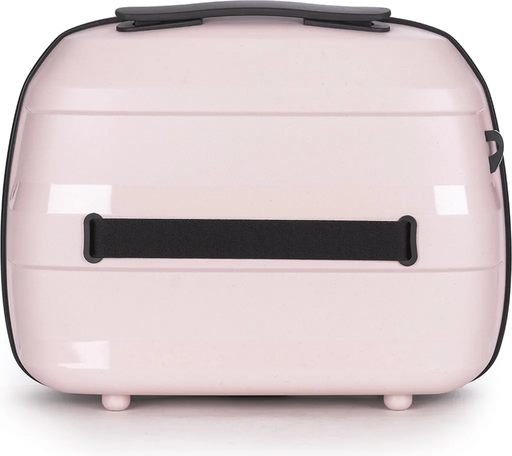 Vanity Case de Voyage Rose Stratic Straw - Trousse Maquillage Rigide Chic