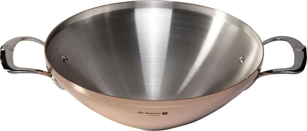 De Buyer Prima Matera Wok Kupfer/Edels. mit 2 Griffen ind. Produktbild 