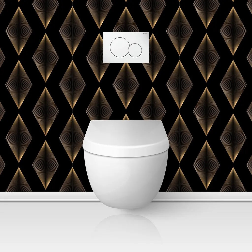 Décoration WC rapide avec la crédence adhésive Lumaléa mate 90x90 cm