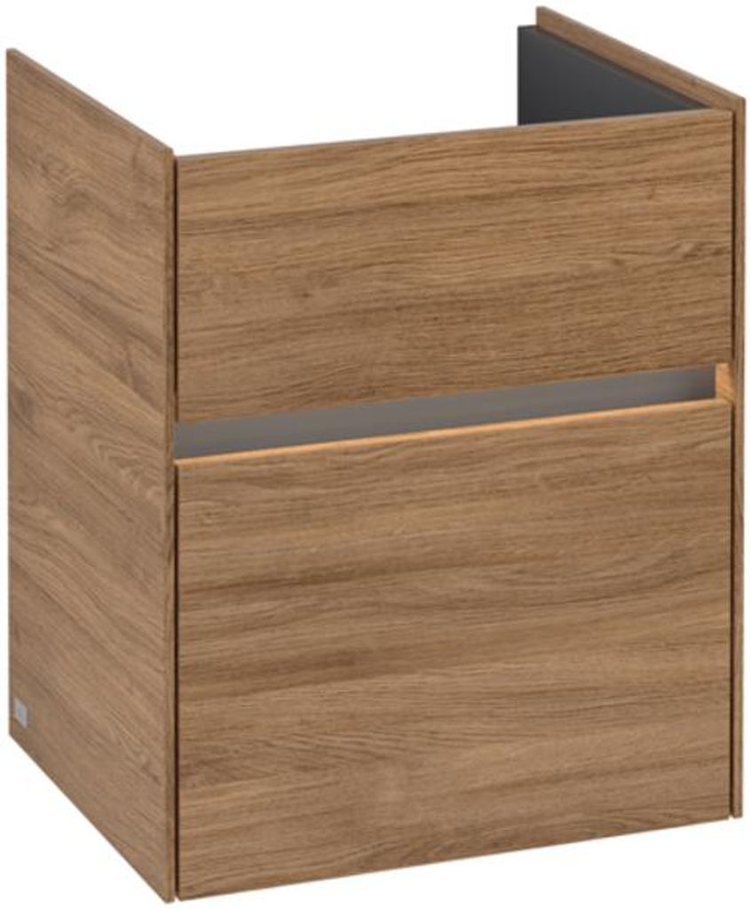 Villeroy & Boch Collaro Waschbeckenunterschrank, 2 Auszüge, Waschbecken mittig, mit integrierter Beleuchtung, 460x546x374mm, C006B0RH
