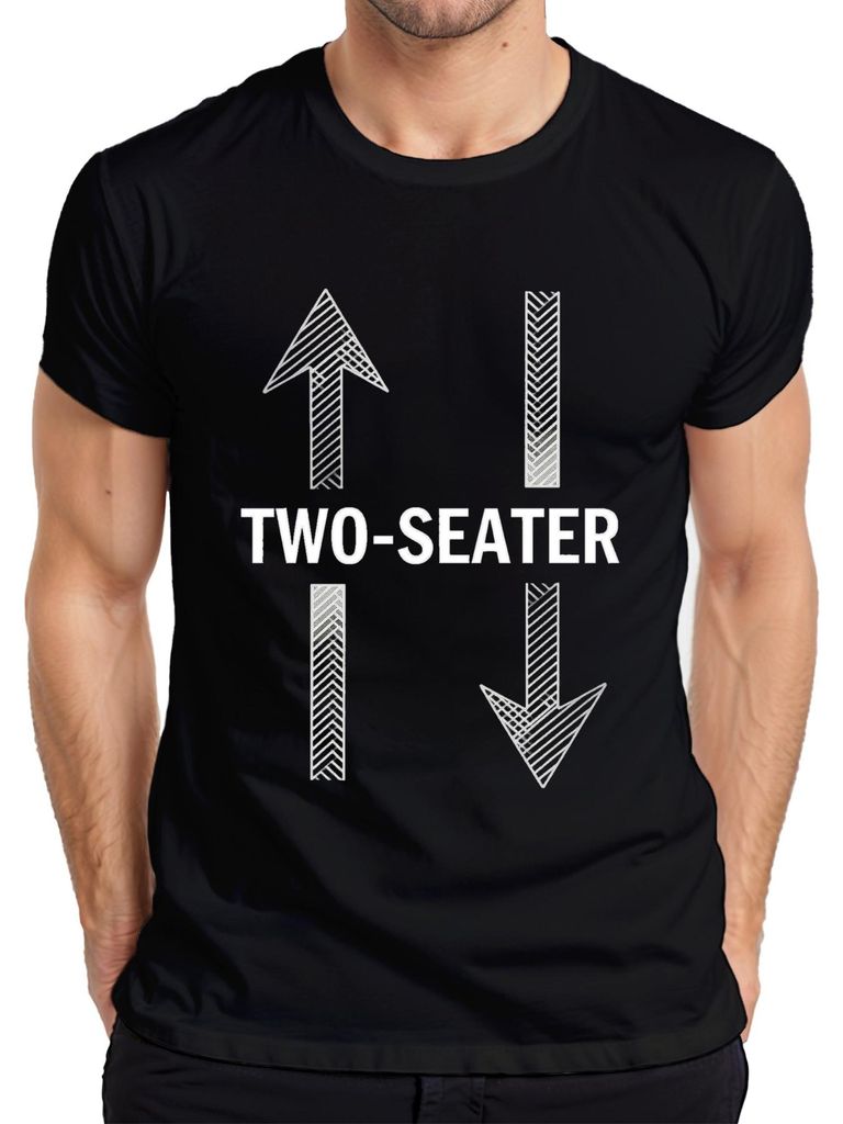 TWO SEATER Zweisitzer Paar Geschenk Pfeile Lustig Vintage Herren T-Shirt, Schwarz, M
