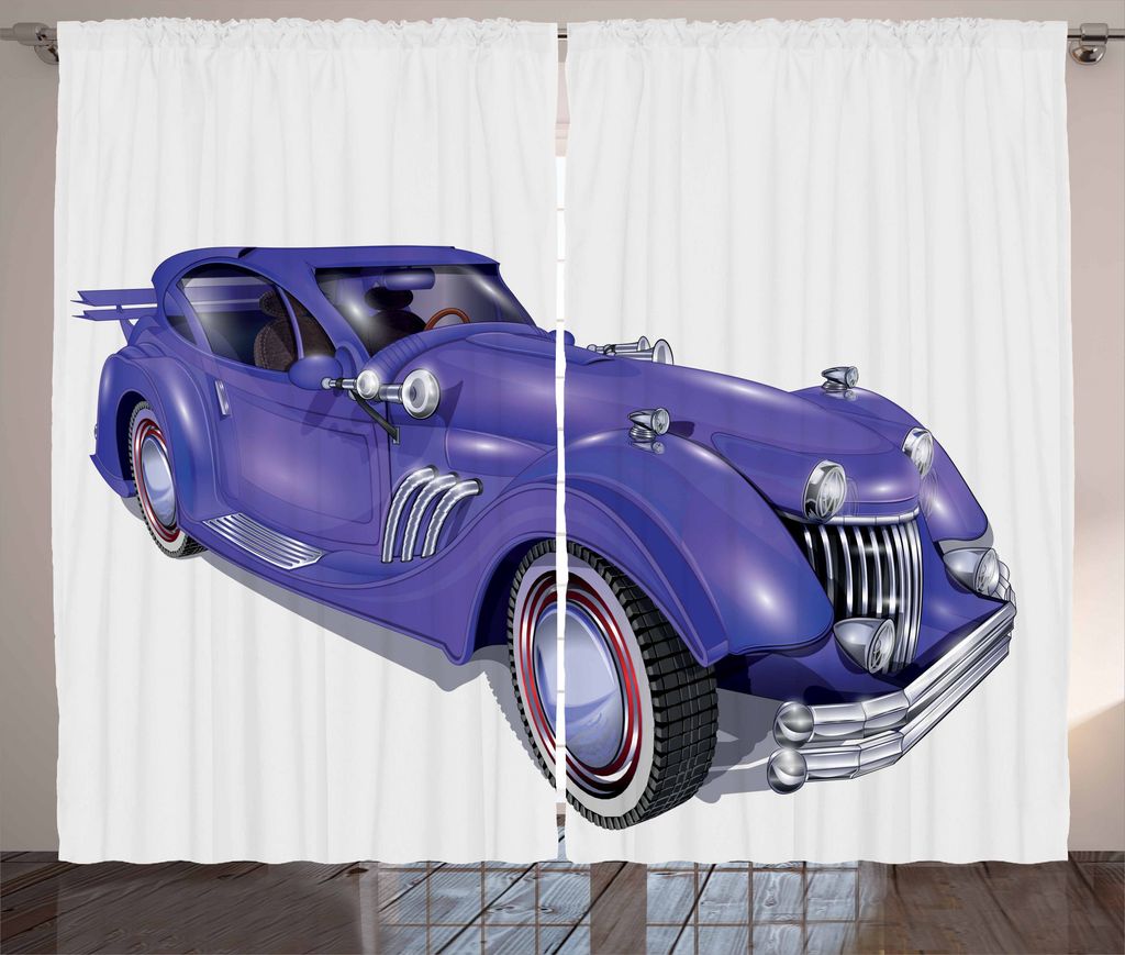ABAKUHAUS Autos Rustikaler Vorhang, Benutzerdefinierte Fahrzeug High Speed, Wohnzimmer Universalband Gardinen mit Schlaufen und Haken, 280 x 225 cm...