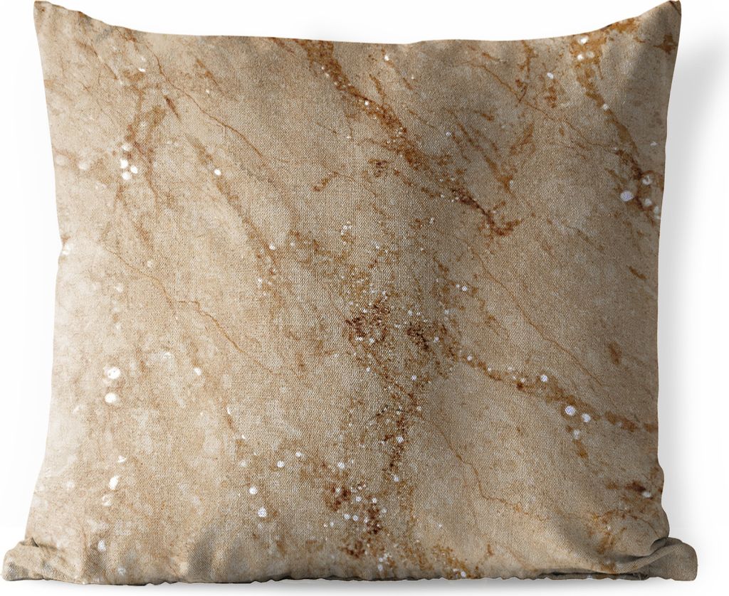 MuchoWow Outdoor Kissen - Marmor - Braun - Luxus - 45x45 cm - Wetterfest - Lounge Kissen - Fotokissen - Dekoratives Kissen
