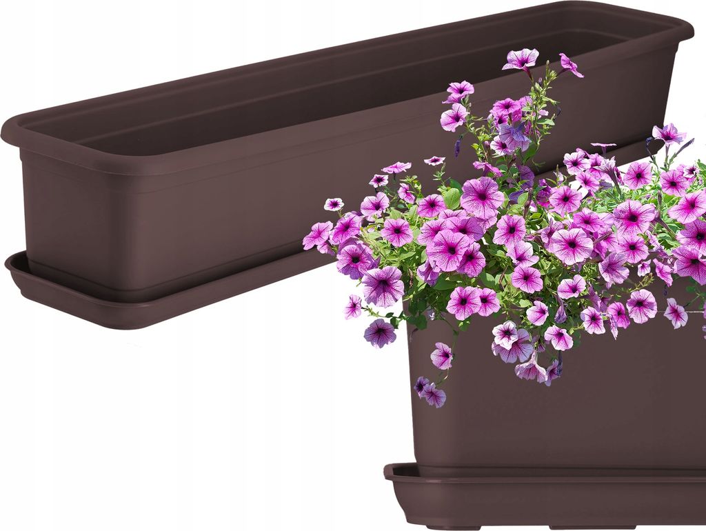 KADAX Blumenkasten mit Untersetzer "Evron", aus Kunststoff, Produktbild 