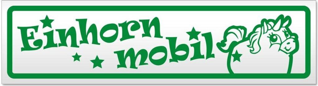 Kiwistar Einhorn Mobil Magnetschild Schild magnetisch - 20cm Grün - Magnetfolie für Auto PKW Kfz