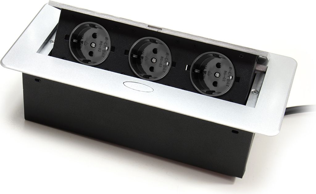 Spacetronik SPS-D33S V2 Arbeitsplattensteckdose Öffnung Produktbild 