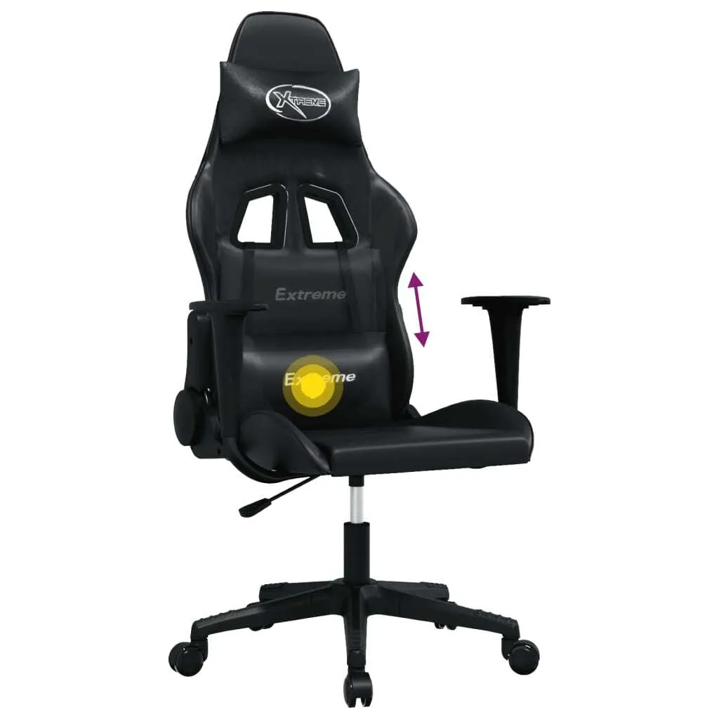 Poltrona Ufficio Ergonomica Massaggiante - Sedia Gaming Ecopelle Nera